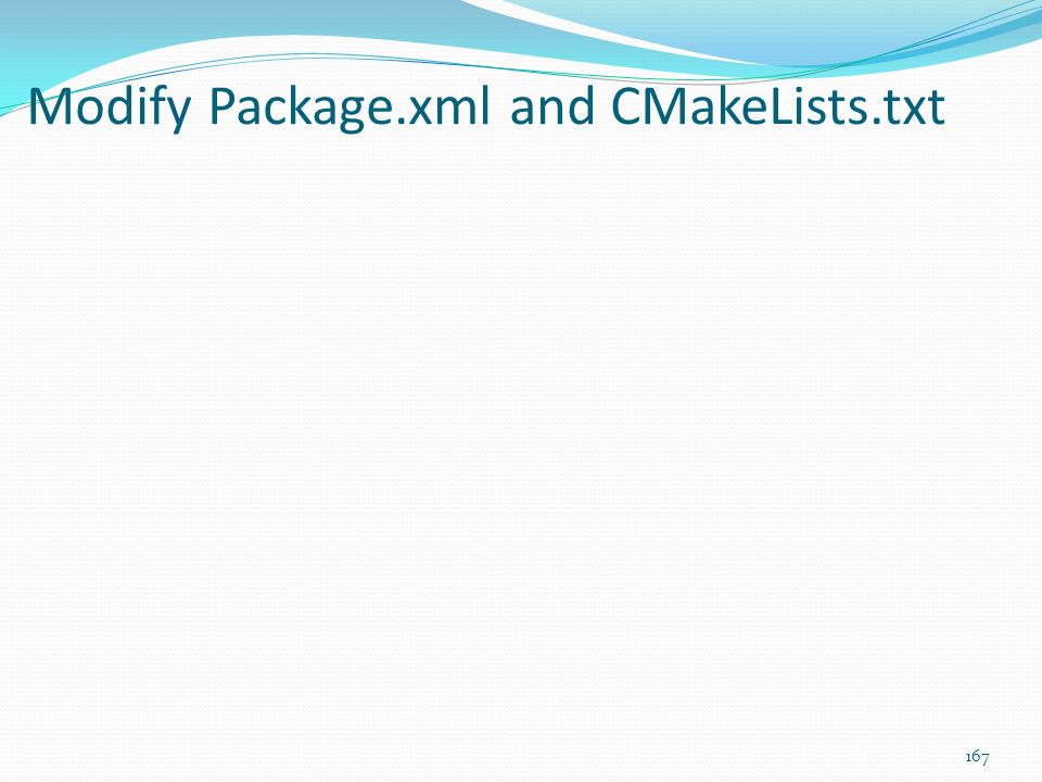 Modify Package.xml and CMakeLists.txt
