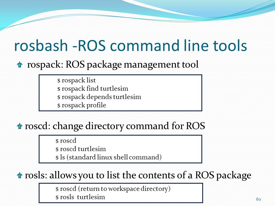 rosbash -ROS command line tools