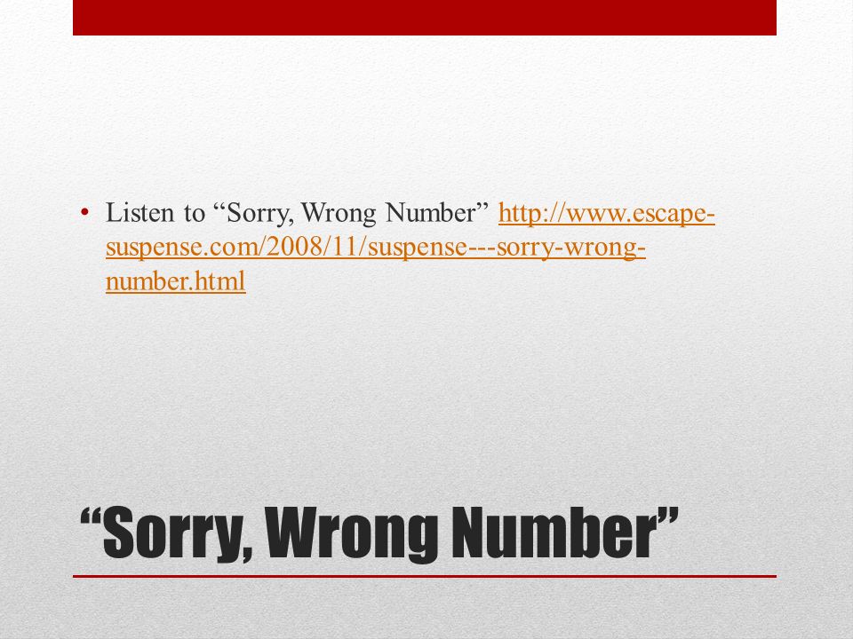 Listen to Sorry, Wrong Number   escape-suspense