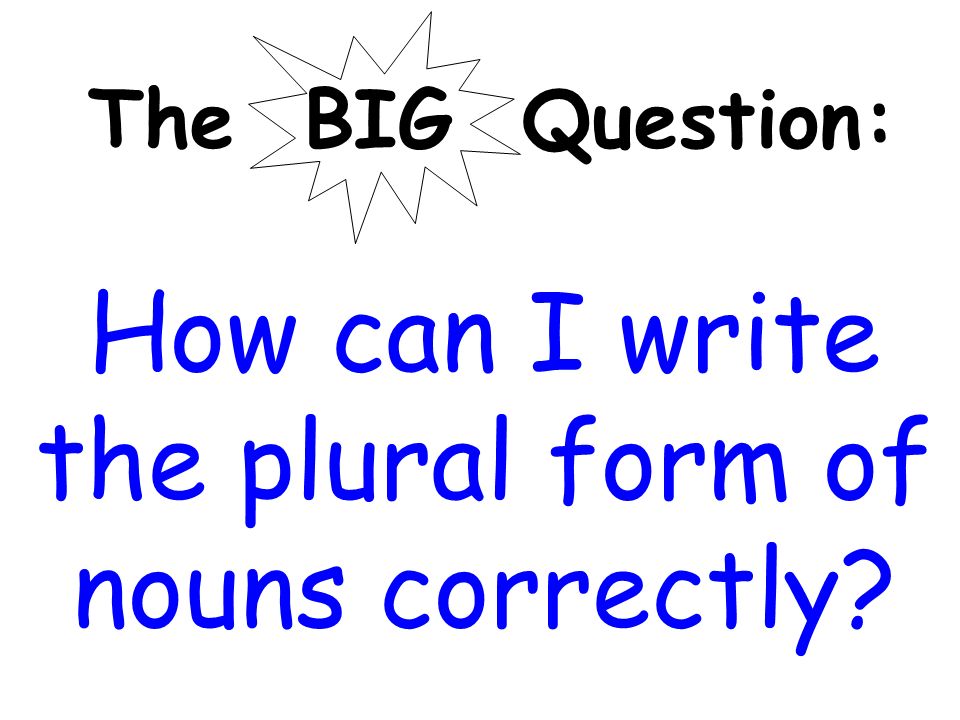 How can I write the plural form of nouns correctly