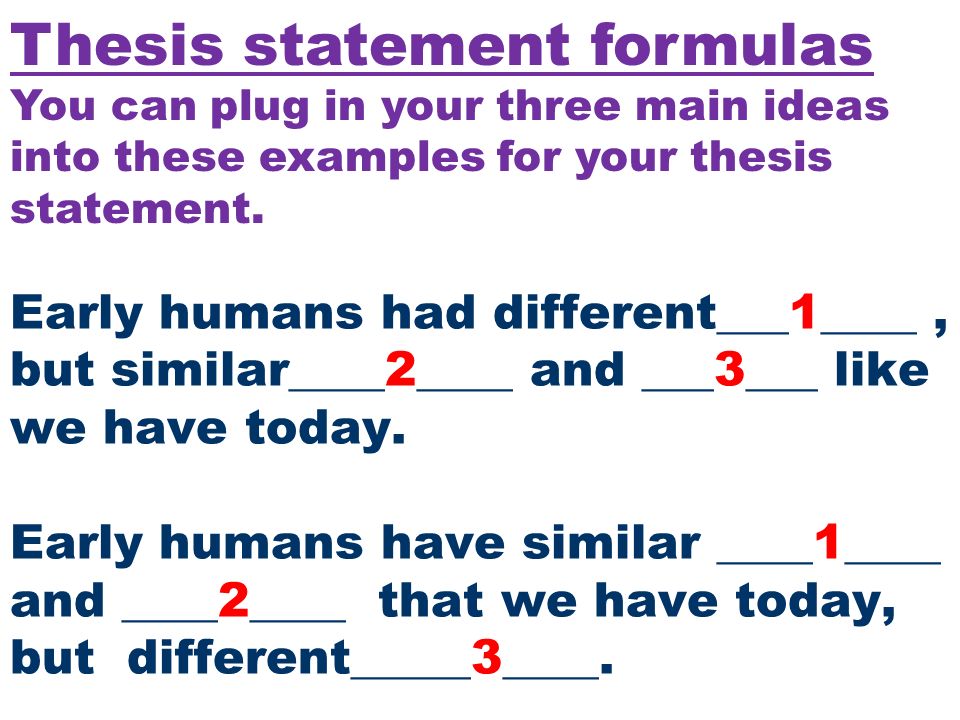 Thesis statement formulas