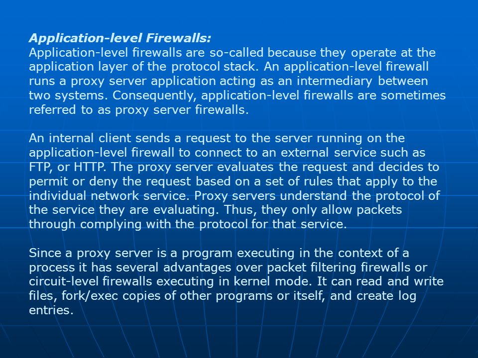 Application-level Firewalls: