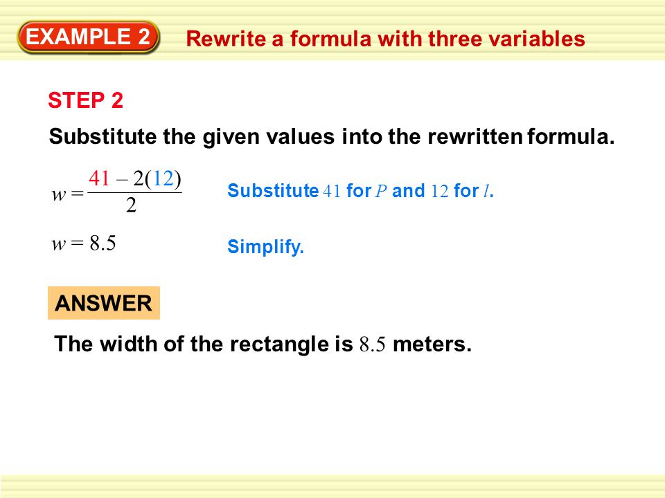 Rewrite a formula with three variables