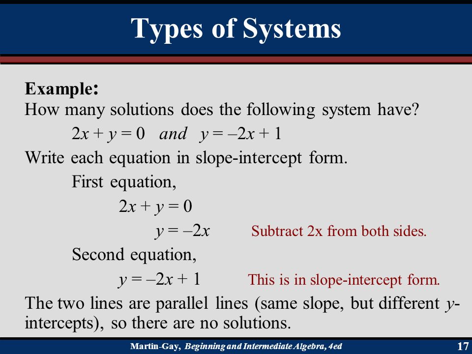 Types of Systems Example: