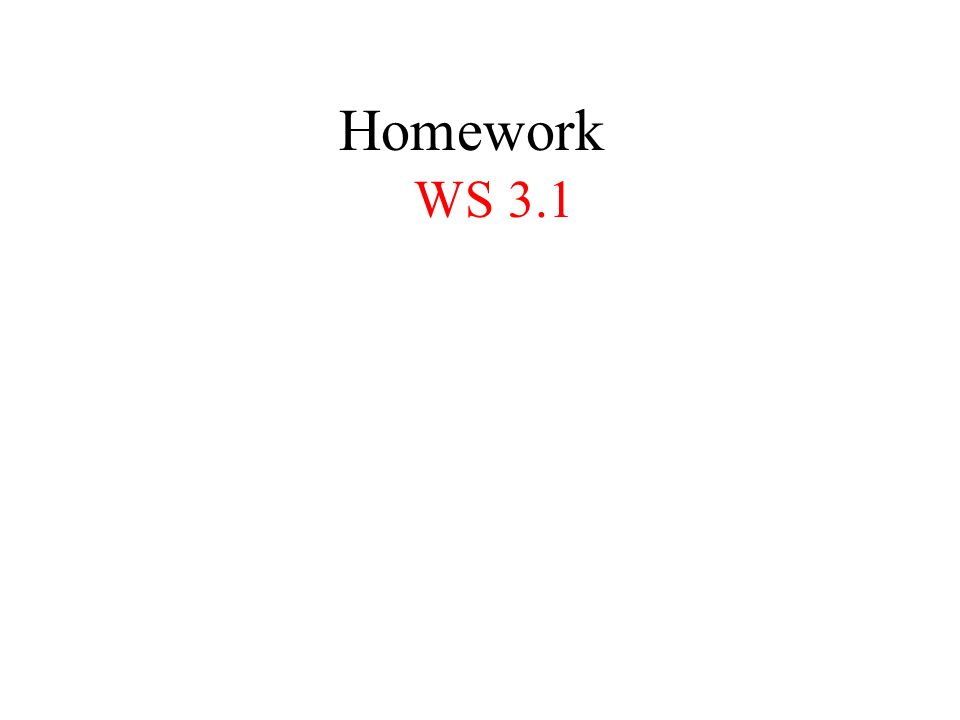Homework WS 3.1