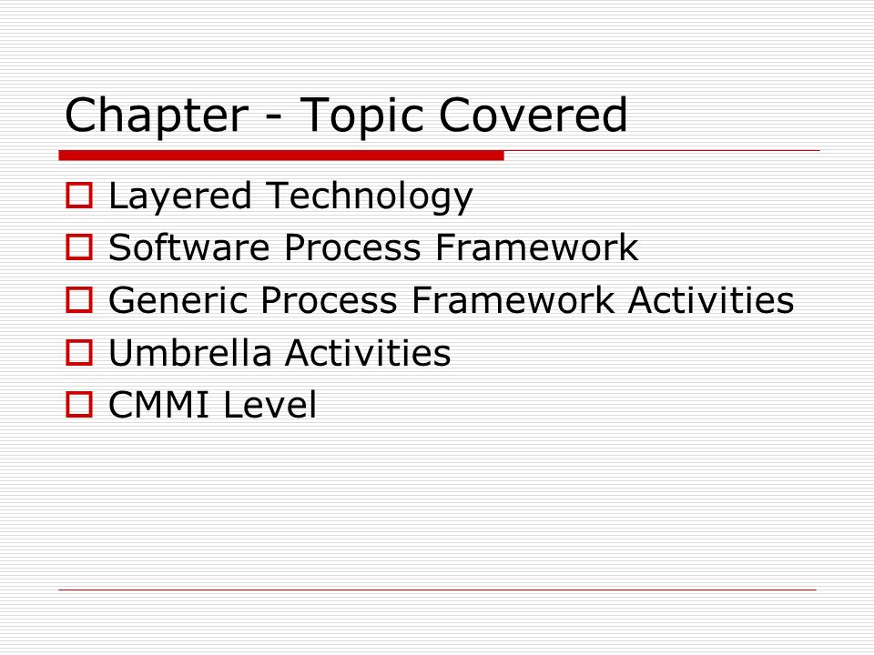 Chapter - Topic Covered