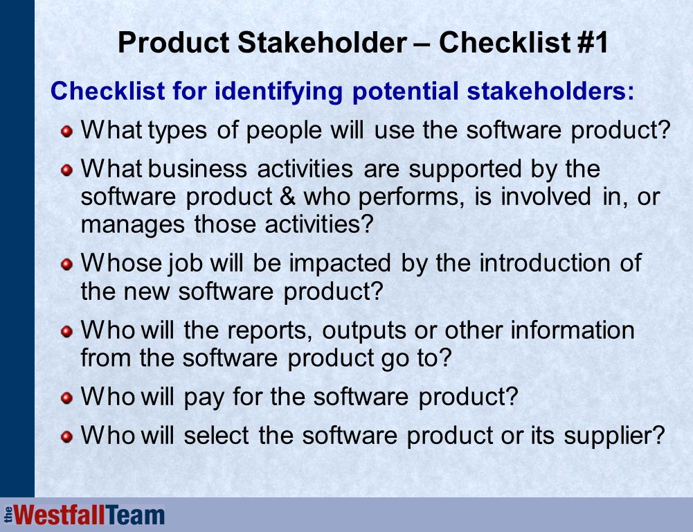 Identify The Stakeholders Involved In Business Activities Description