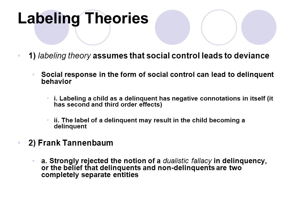 frank tannenbaum labeling theory