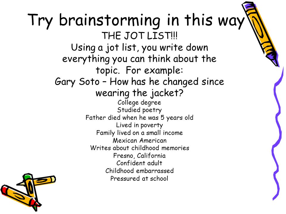 Try brainstorming in this way