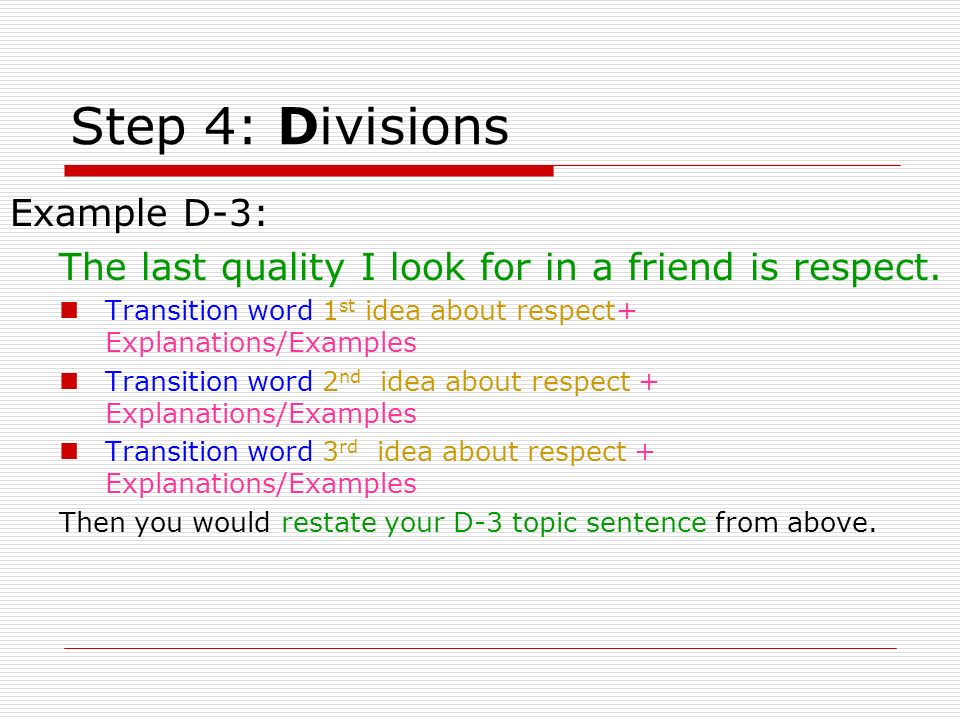 Step 4: Divisions Example D-3: