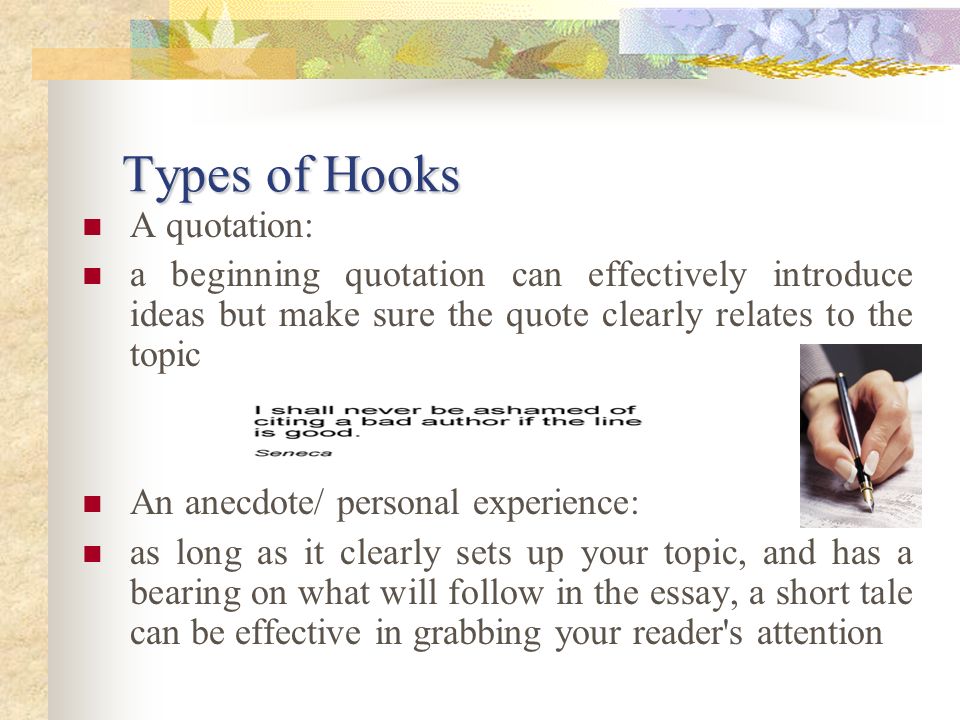 Types of Hooks A quotation: