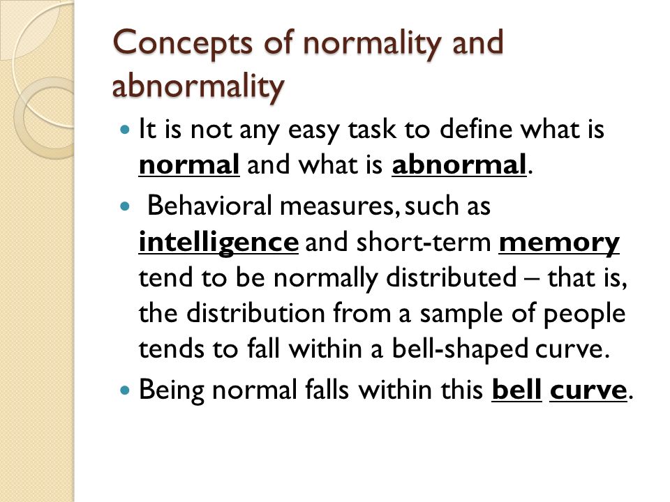 normality and abnormality
