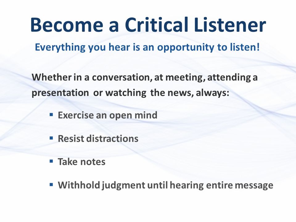 Introduction To Critical Listening - Ppt Video Online Download