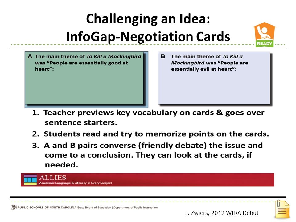 Challenging an Idea: InfoGap-Negotiation Cards