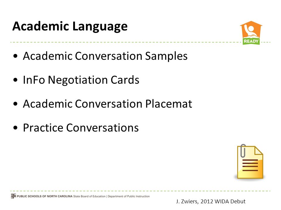 Academic Language Academic Conversation Samples InFo Negotiation Cards