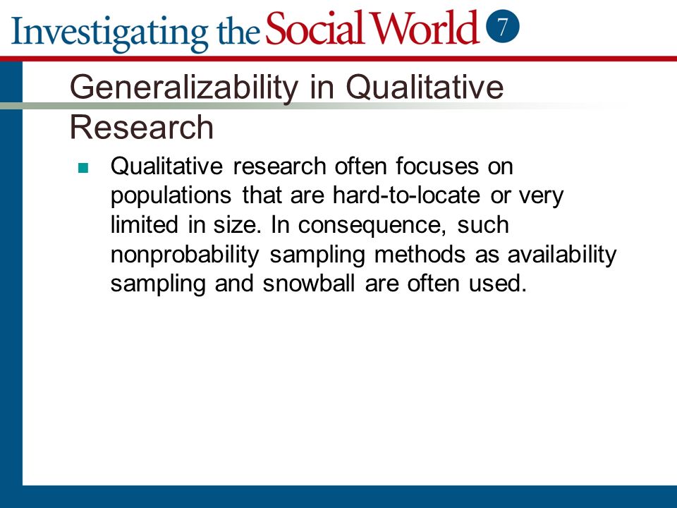 qualitative research is not generalizable