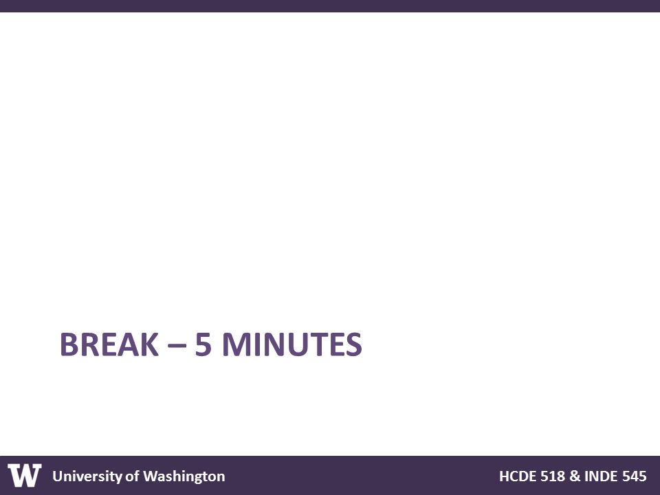 BREAK – 5 MINUTES