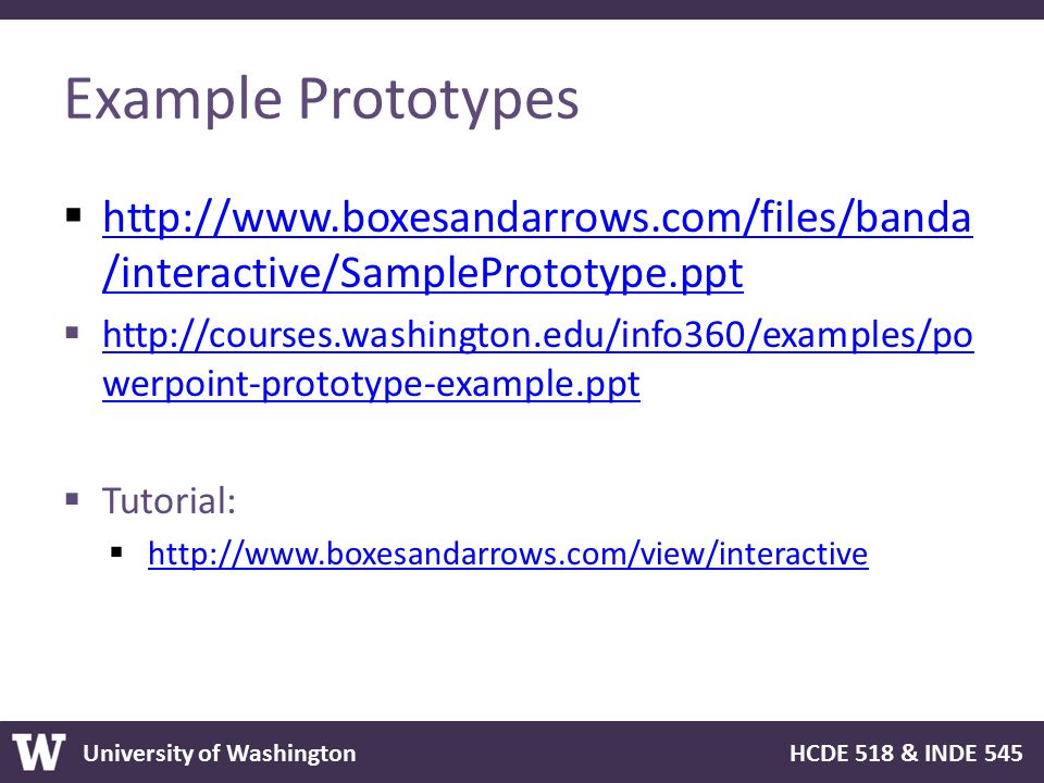 Example Prototypes