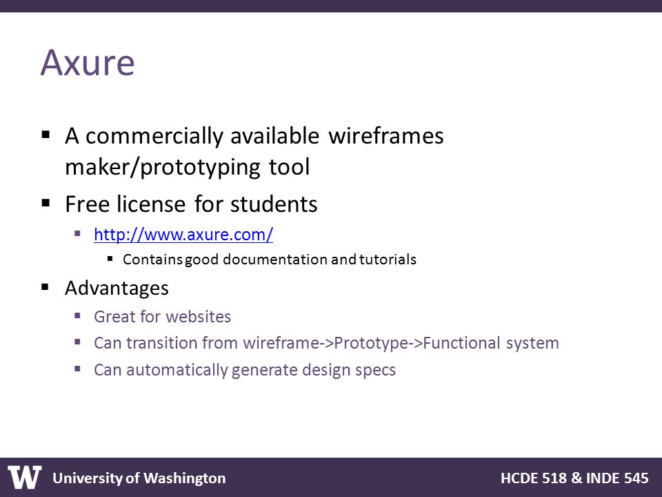 Axure A commercially available wireframes maker/prototyping tool
