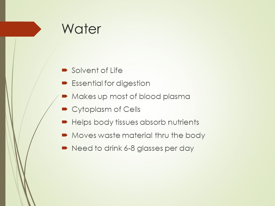 Water Solvent of Life Essential for digestion