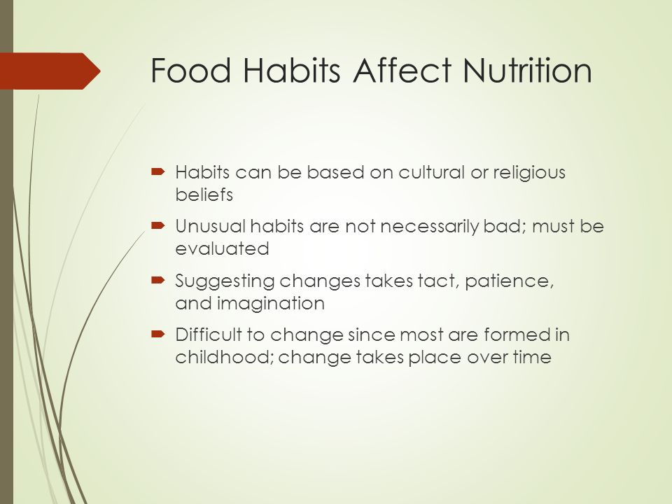 Food Habits Affect Nutrition