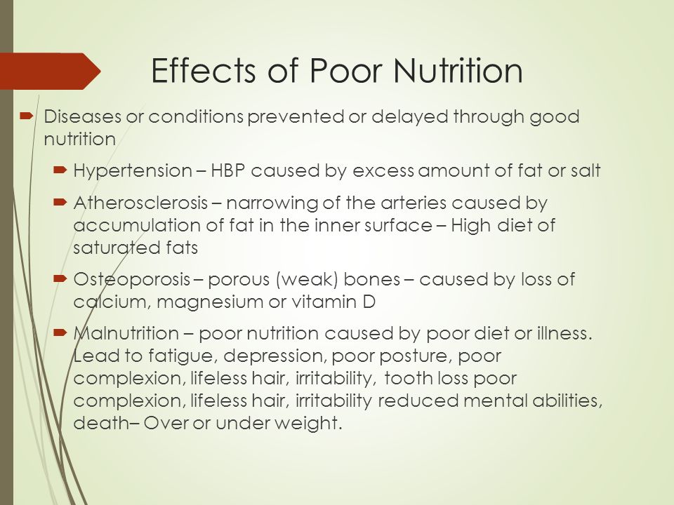 Effects of Poor Nutrition