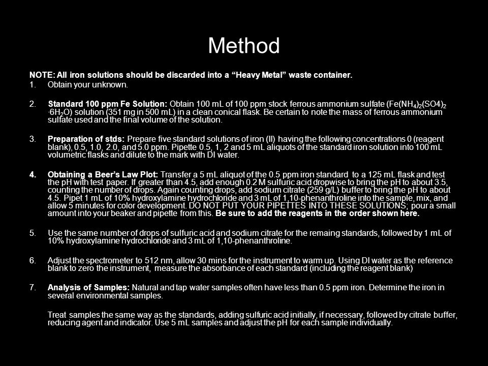 how to calculate ppm of iron how to calculate ppm of iron