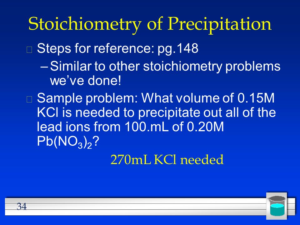 stoichiometry of precipitation reactions