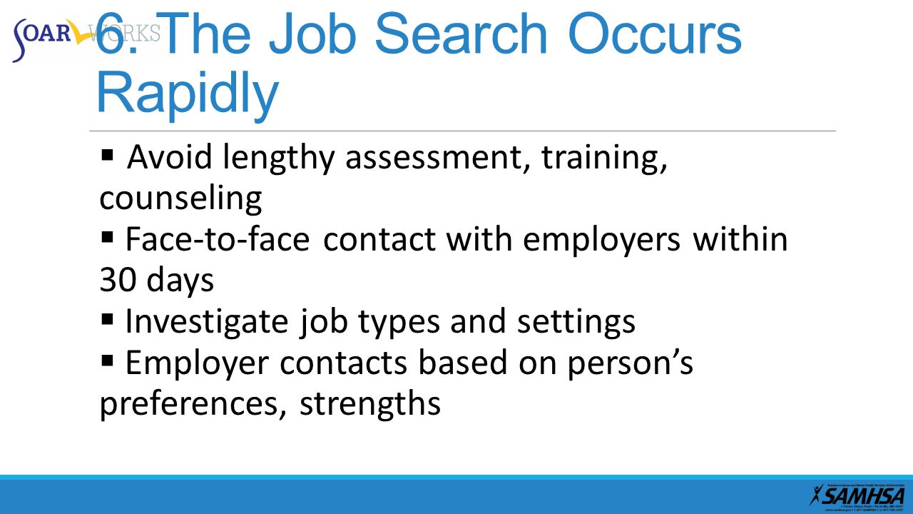 6. The Job Search Occurs Rapidly