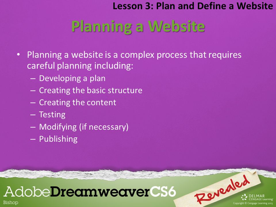 Planning a Website Lesson 3: Plan and Define a Website