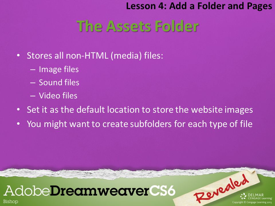 The Assets Folder Lesson 4: Add a Folder and Pages