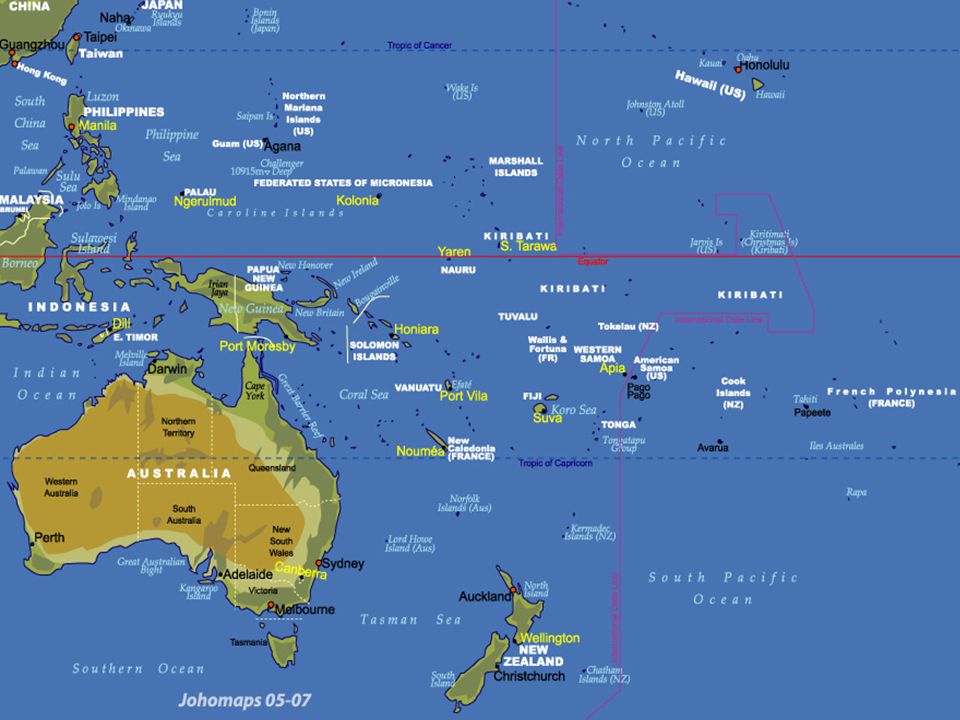 Где находится океания. Государства Австралии и Океании на карте. Острова Океании на карте. Остров Гуам на карте Австралии и Океании. Политическая карта Океании.