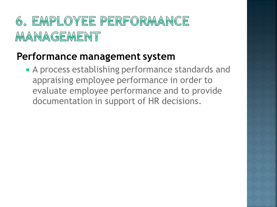 6. Employee performance management