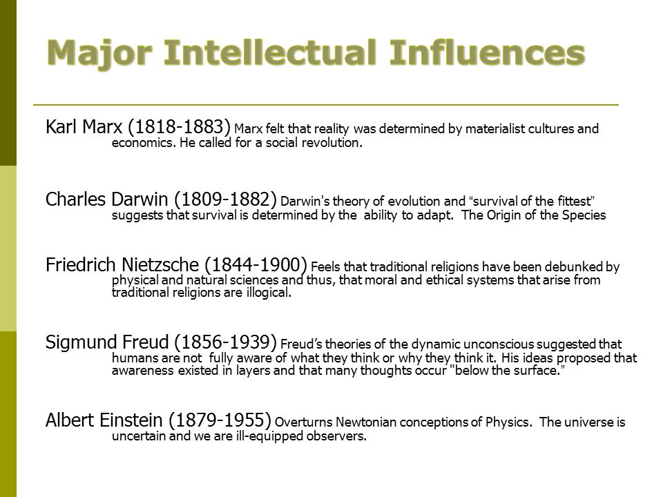 Major Intellectual Influences