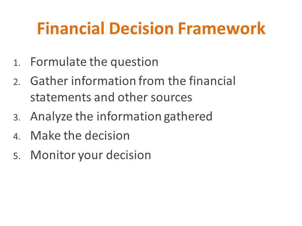 Financial Decision Framework