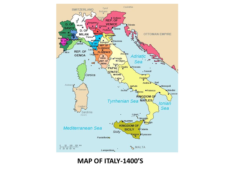 MAP OF ITALY-1400’S