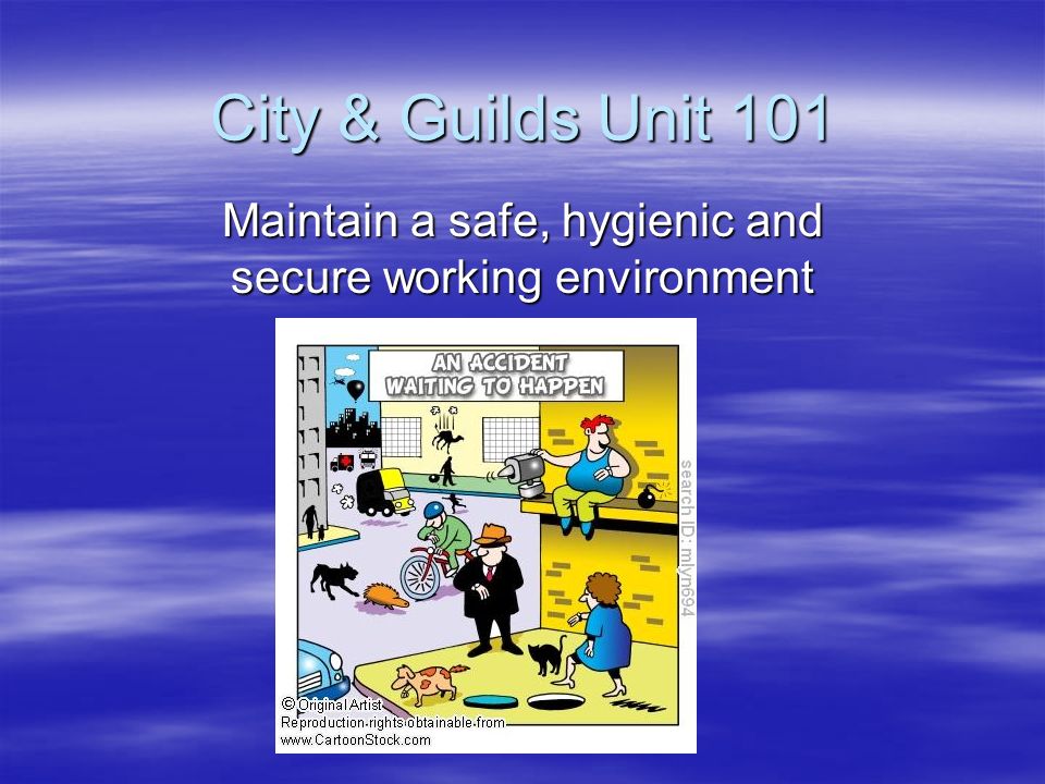 Maintain a safe, hygienic and secure working environment