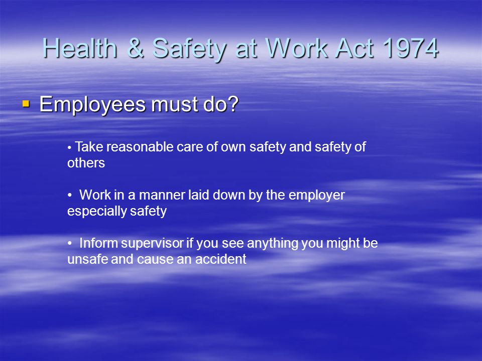 Health & Safety at Work Act 1974