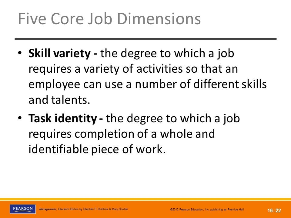Five Core Job Dimensions