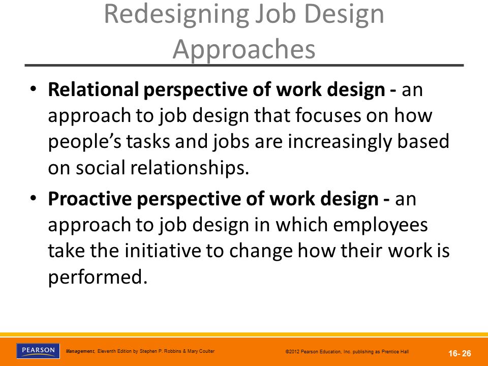 Redesigning Job Design Approaches