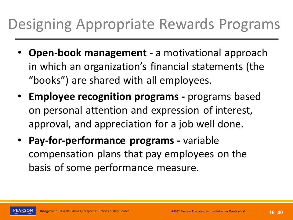 Designing Appropriate Rewards Programs