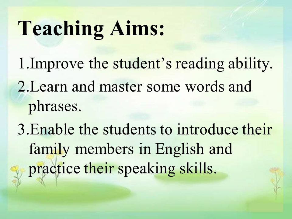 Teaching Aims: