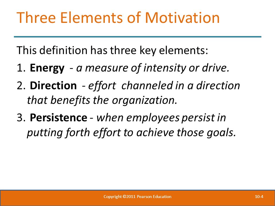 Three Elements of Motivation