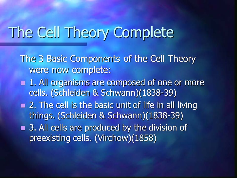 postulates of cell theory