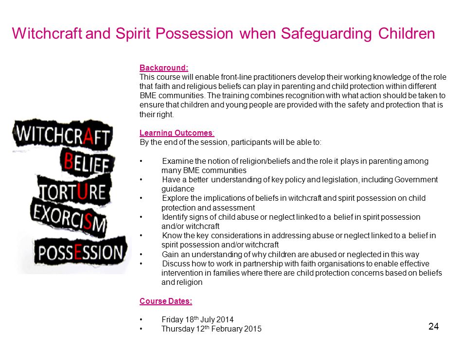 Witchcraft and Spirit Possession when Safeguarding Children