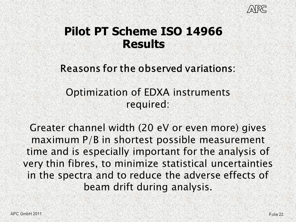 Pilot PT Scheme ISO Results