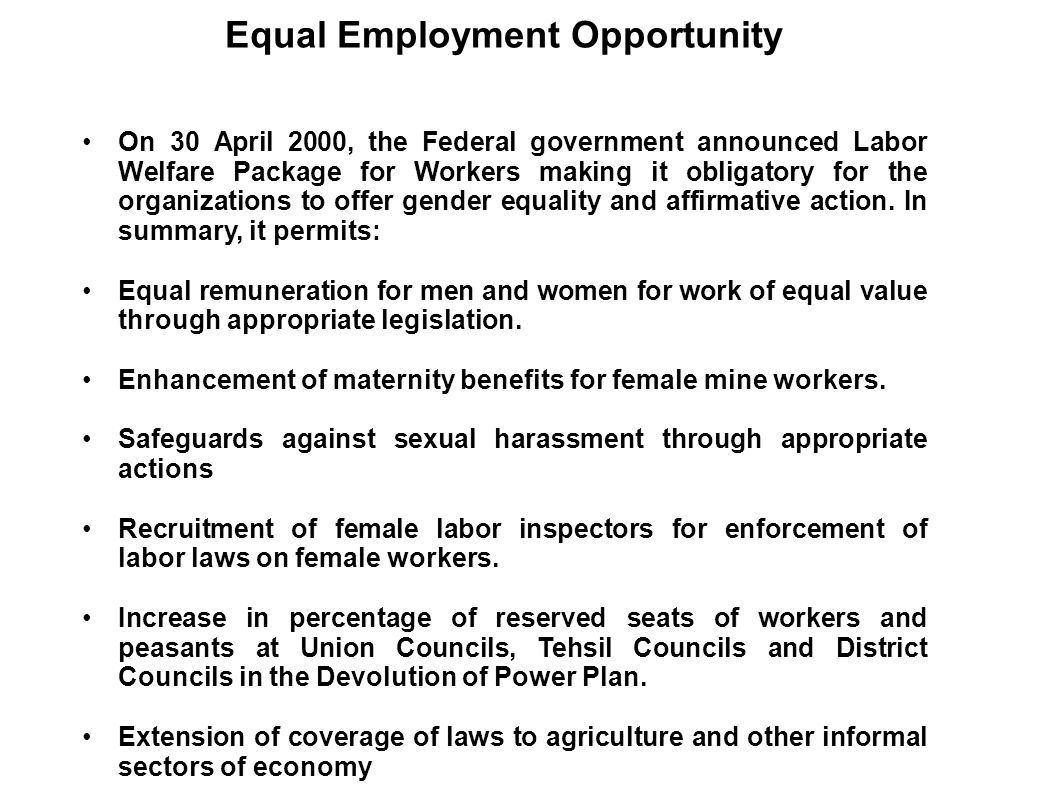 gender discrimination in the workplace in pakistan summary