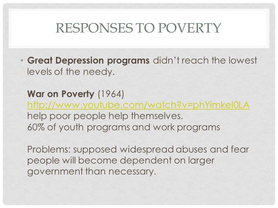 Responses to poverty