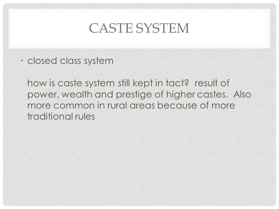 Caste system