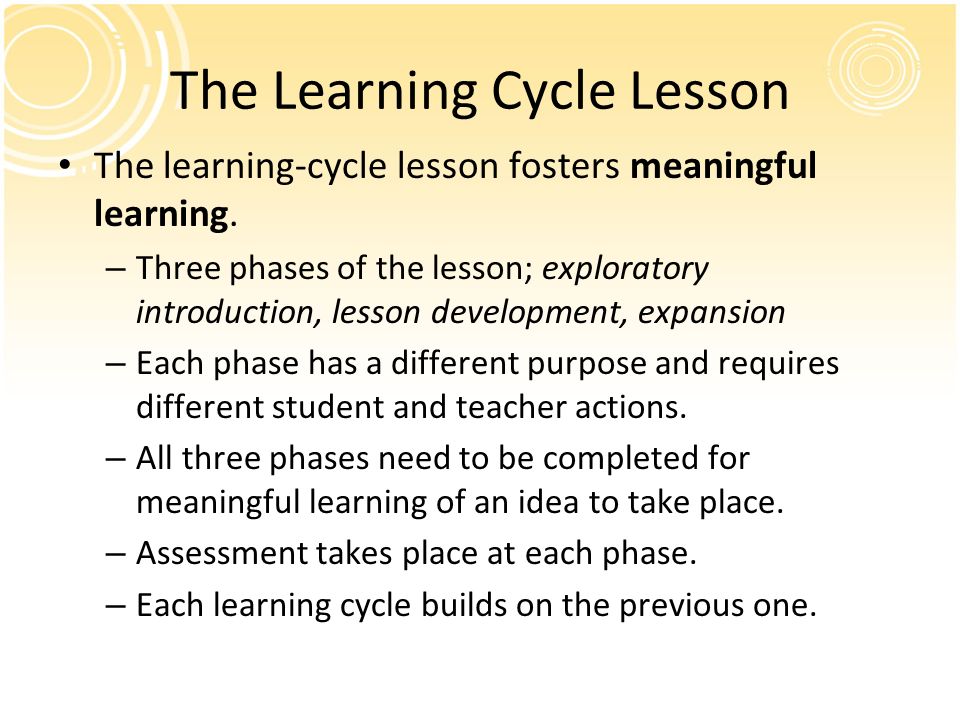 The Learning Cycle Lesson